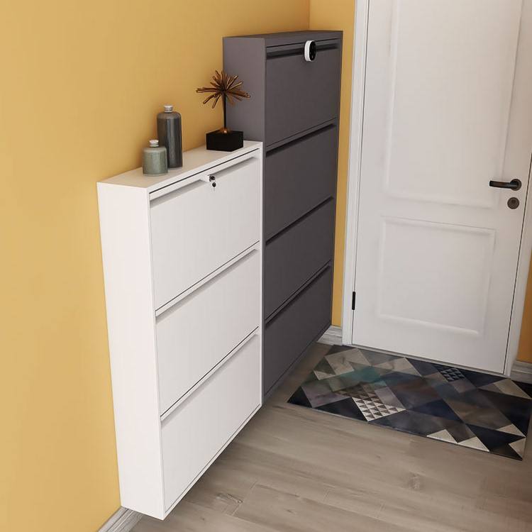 Armoire en métal style à chaussures à chaussures armoire à chaussures de luxe avec étagères scarpiera