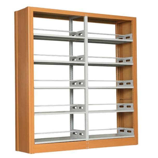 Book Shelf Rack Livre Steel Iron 4 étagère Double côté en acier Bibliothèque Bibliothèques de la bibliothèque de la bibliothèque