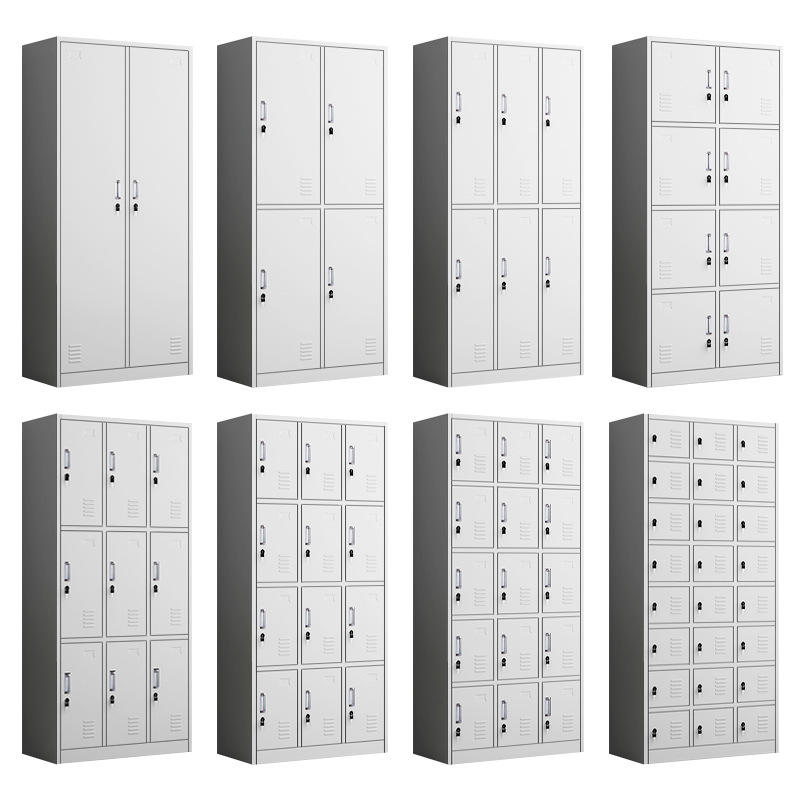 Meubles de bureau 8 portes en métal.