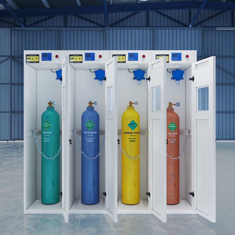 Cylindre à gaz Armoire de rangement de sécurité avec détecteur sensible Laboratoire Armoire en acier Cylindres de gaz
