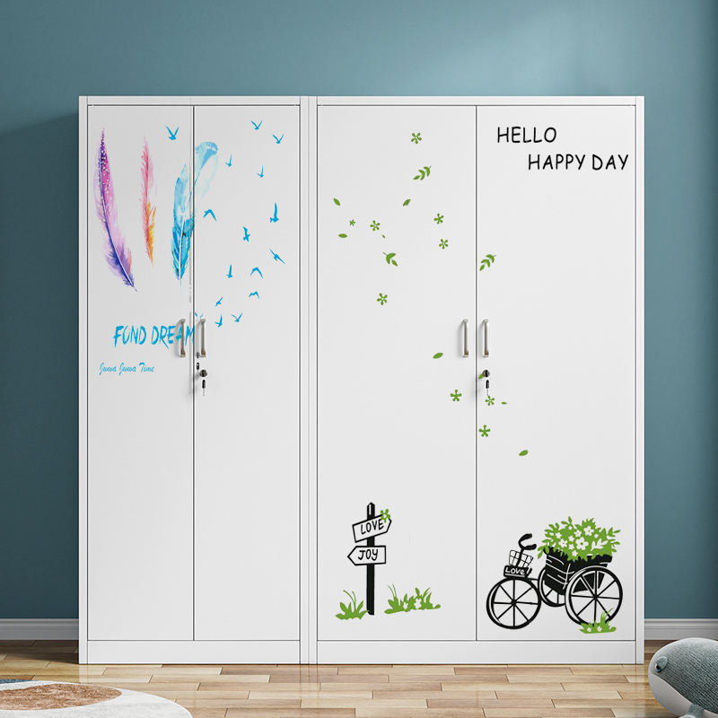 Prix ​​compétitif à deux portes Divers motifs de porte coulissante armoire imprimée à la porte coulissante