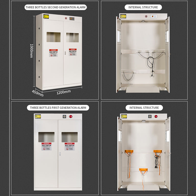 Cylindre à gaz Armoire de rangement de sécurité avec détecteur sensible Laboratoire Armoire en acier Cylindres de gaz